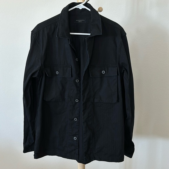 All Saints black Recon LS Shirt sz M - Picture 1 of 9